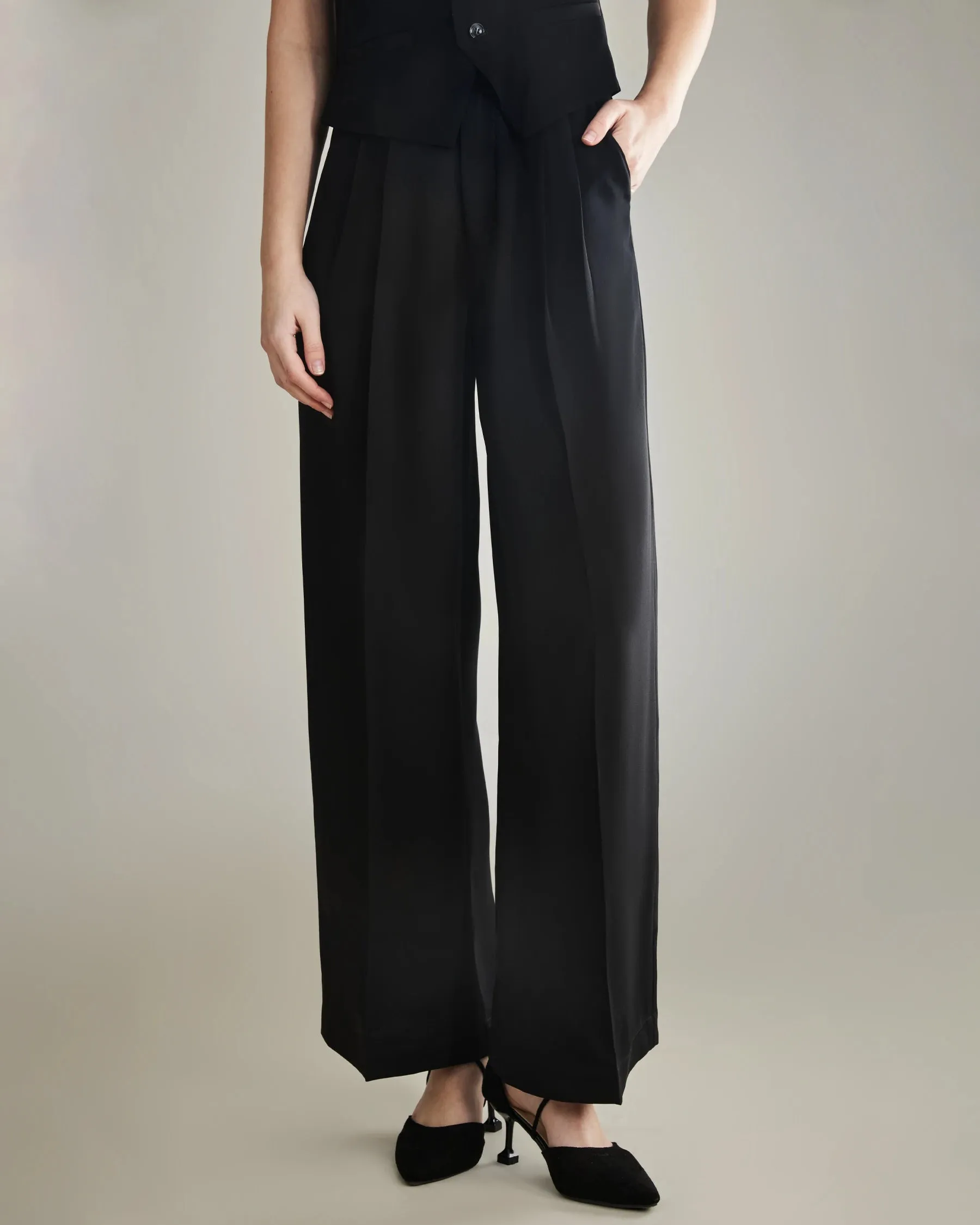 40 Momme Wide Leg Silk Pants