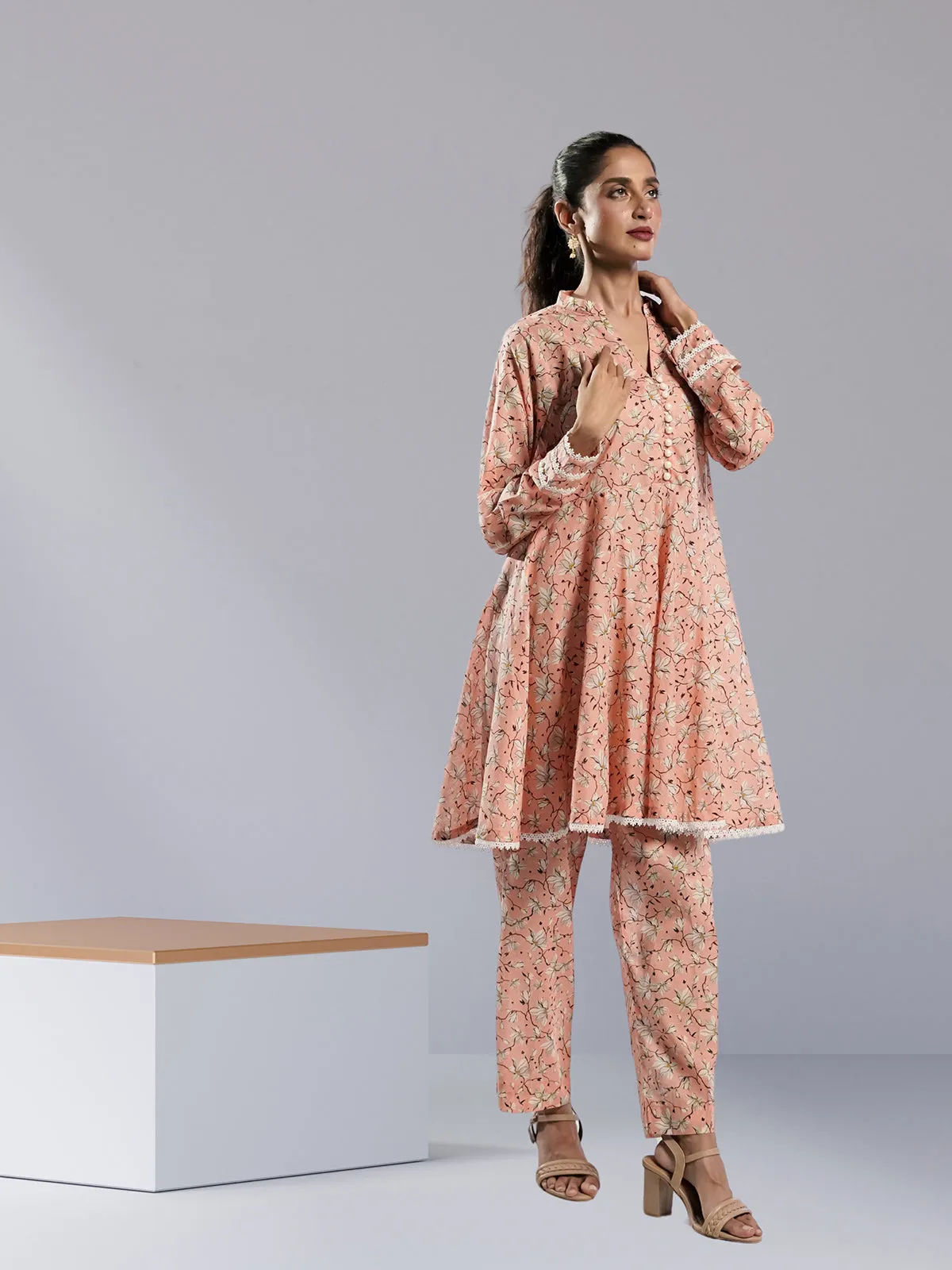 Ahlam Soft Cambric Stitched-Woven Co-ord Set Collection'2024