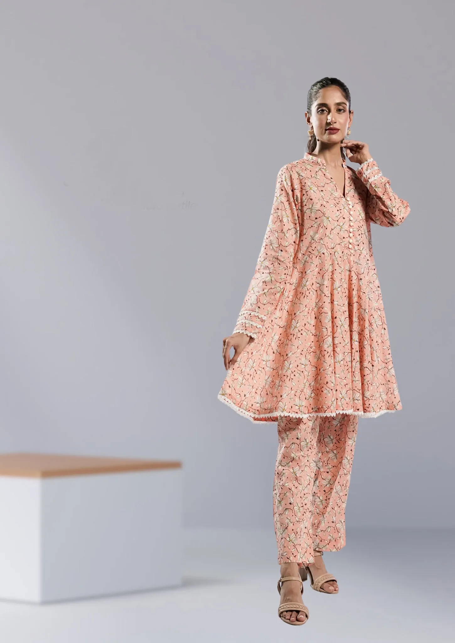 Ahlam Soft Cambric Stitched-Woven Co-ord Set Collection'2024