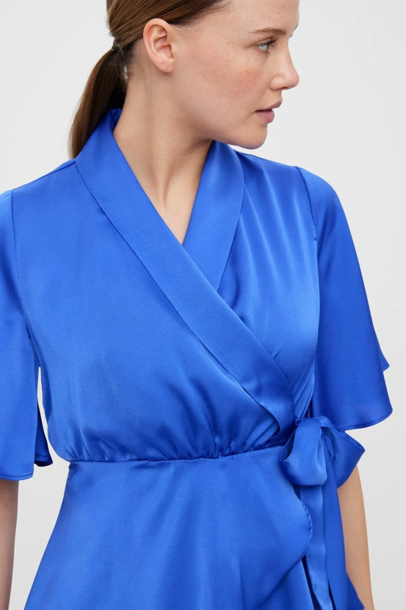 Amalia Wrap Top - Dazzling Blue