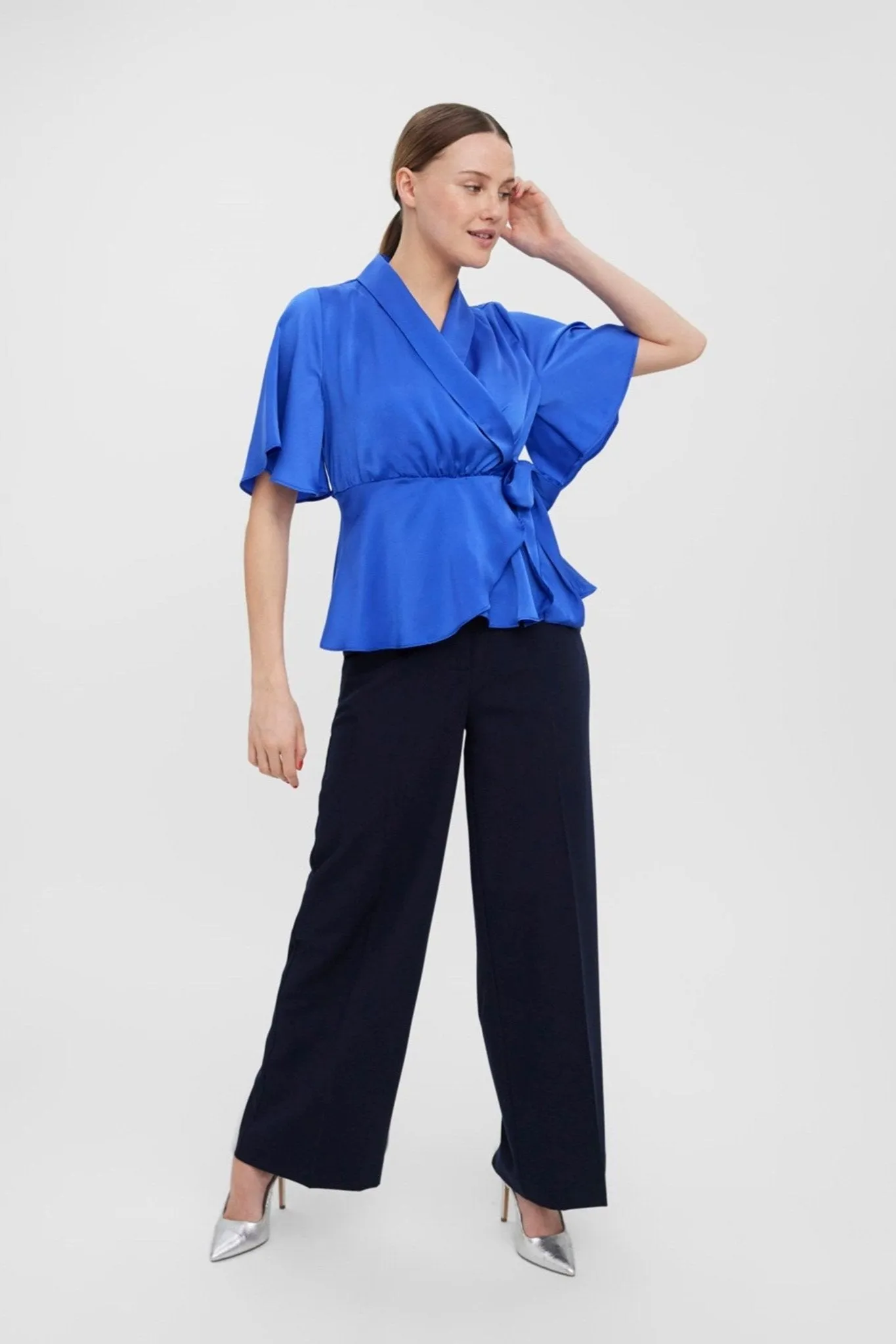 Amalia Wrap Top - Dazzling Blue