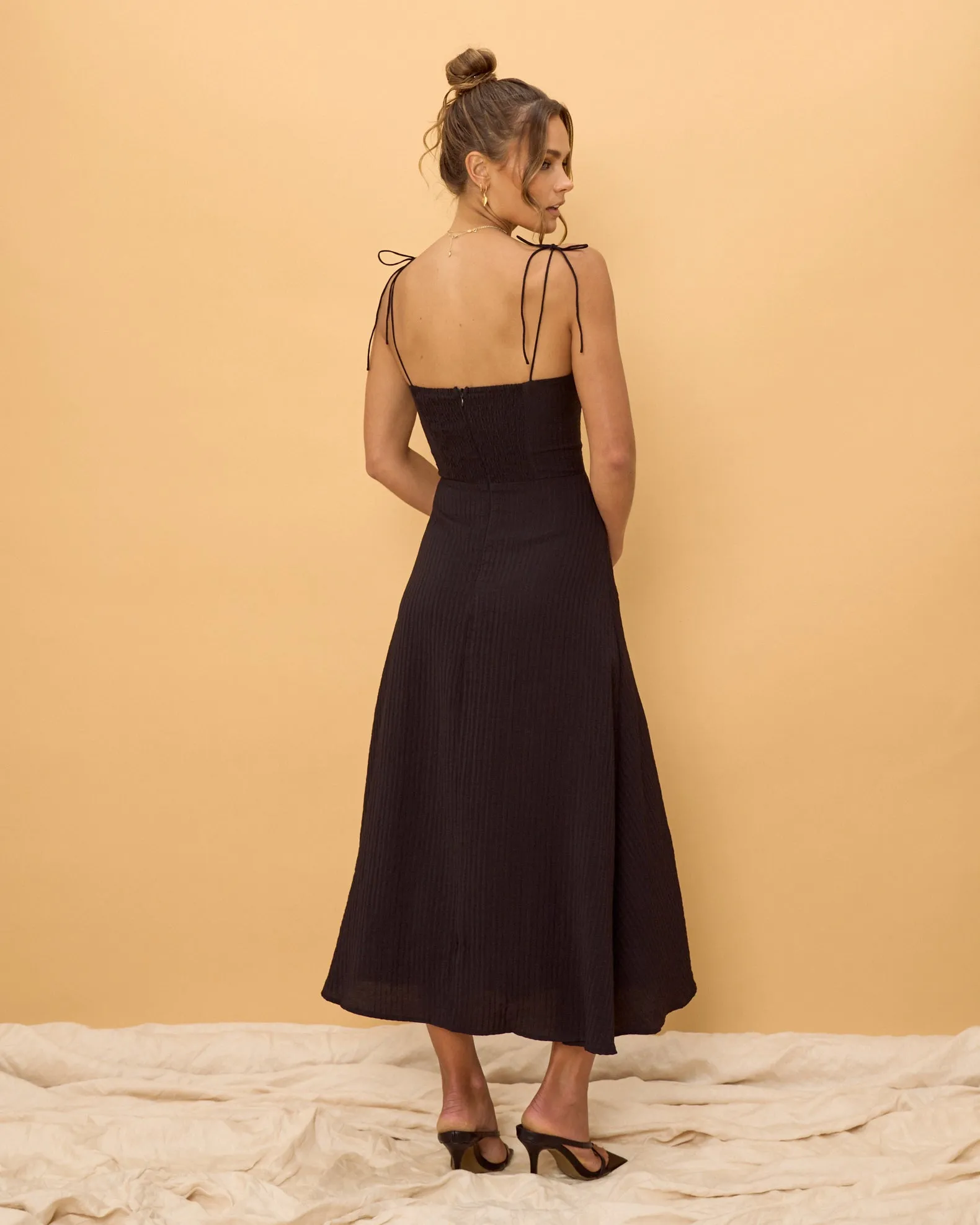 Amelie Black Midi Dress