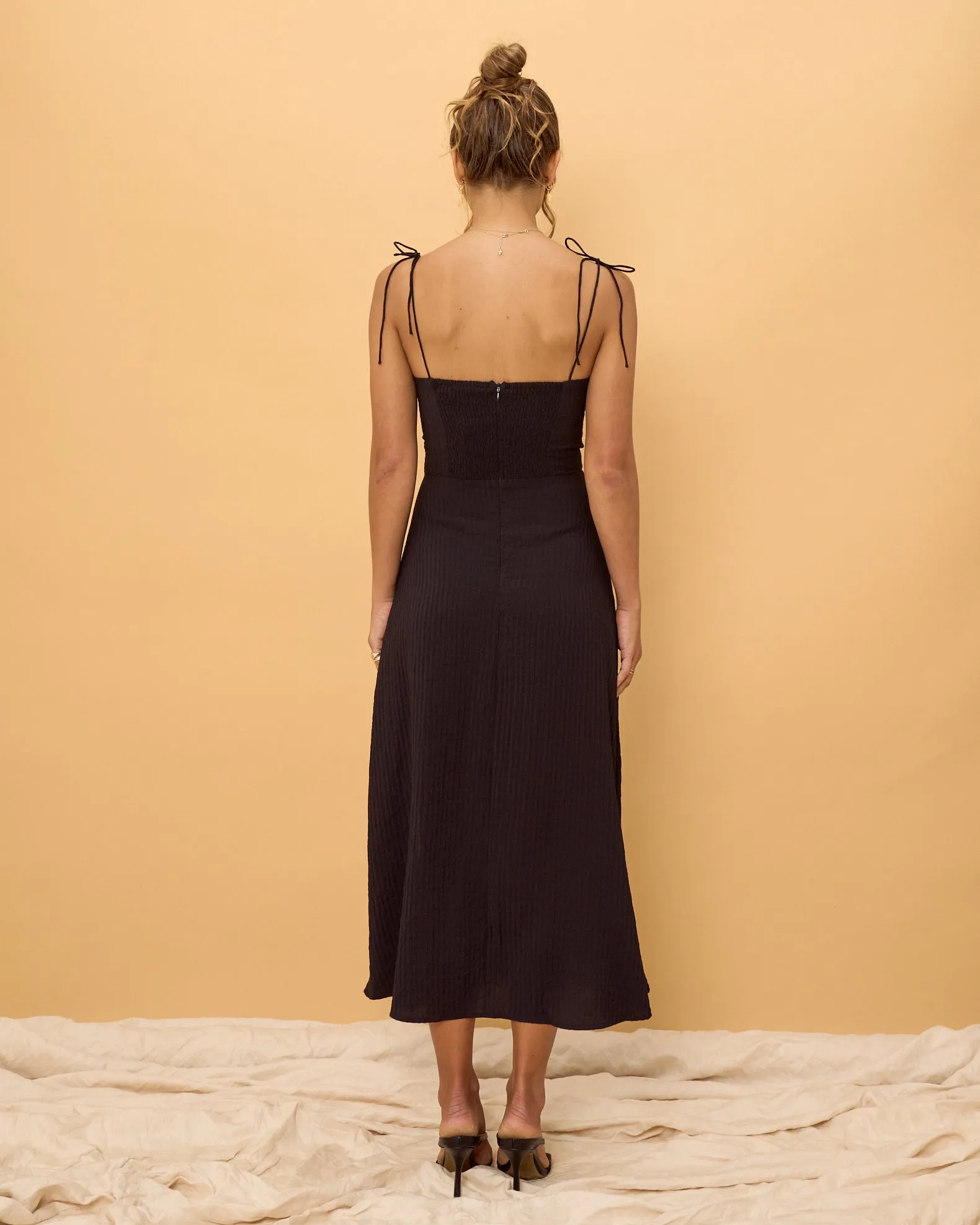 Amelie Black Midi Dress