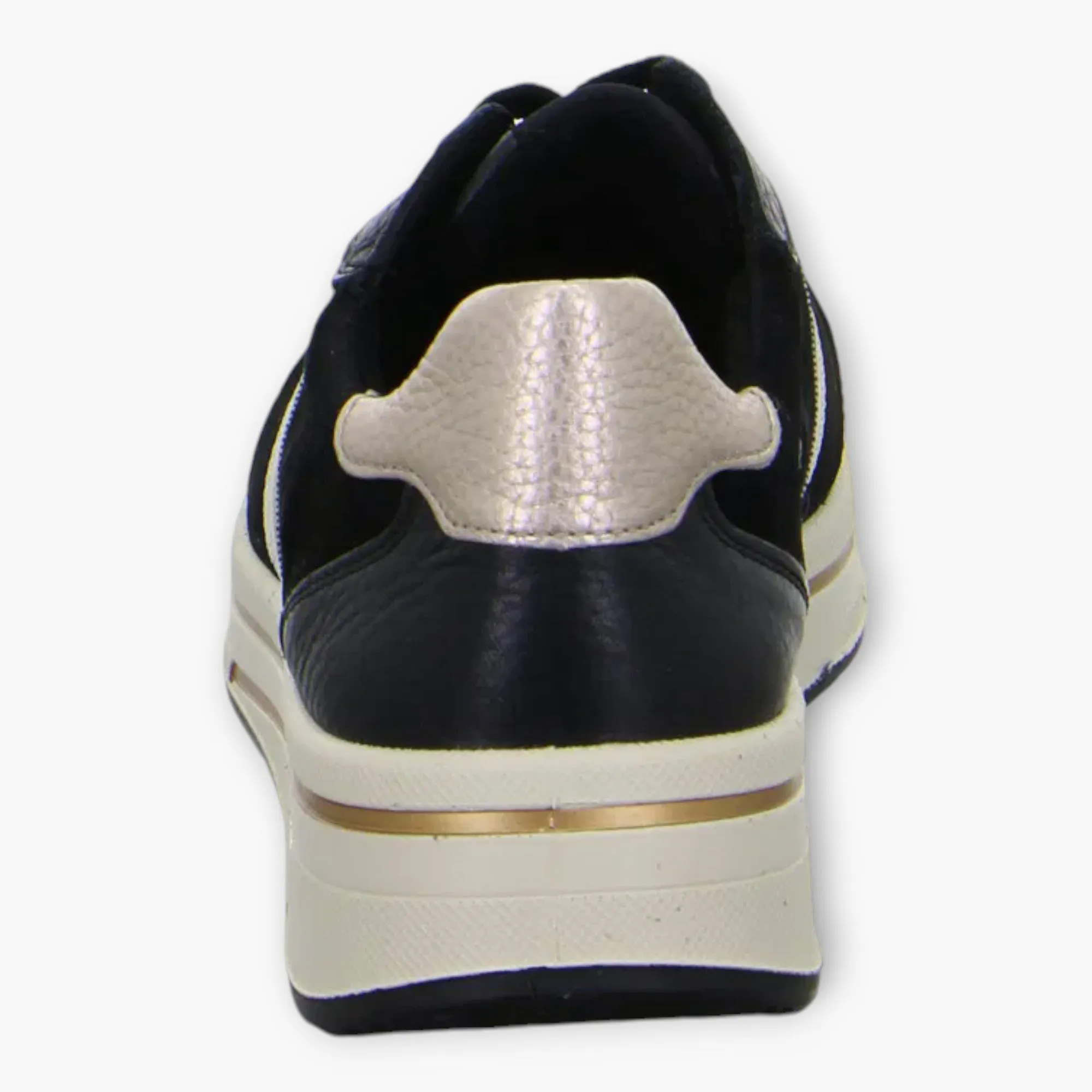 Ara Black Trainers with Beige Details & Wedge Sole - Wide Fit & Comfortable