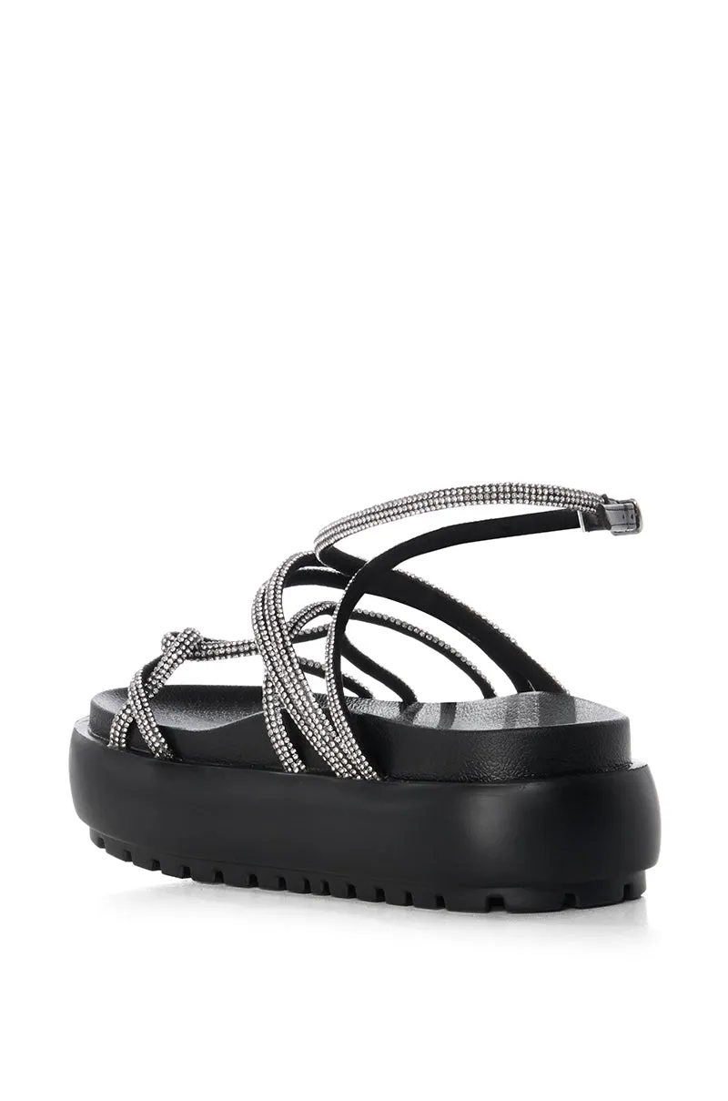 AZALEA WANG FLOAT DIAMANTE BLACK SANDAL