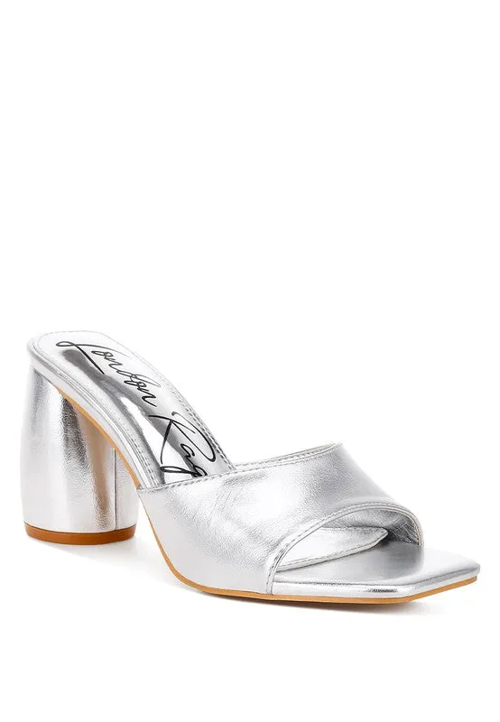 Be Easy- Shiny Silver Mules