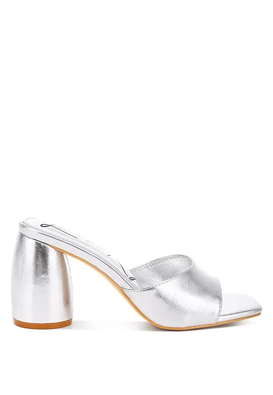 Be Easy- Shiny Silver Mules