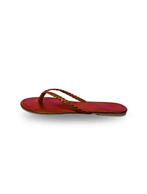 Bella Braided Flip-Flop Sandals-Brown