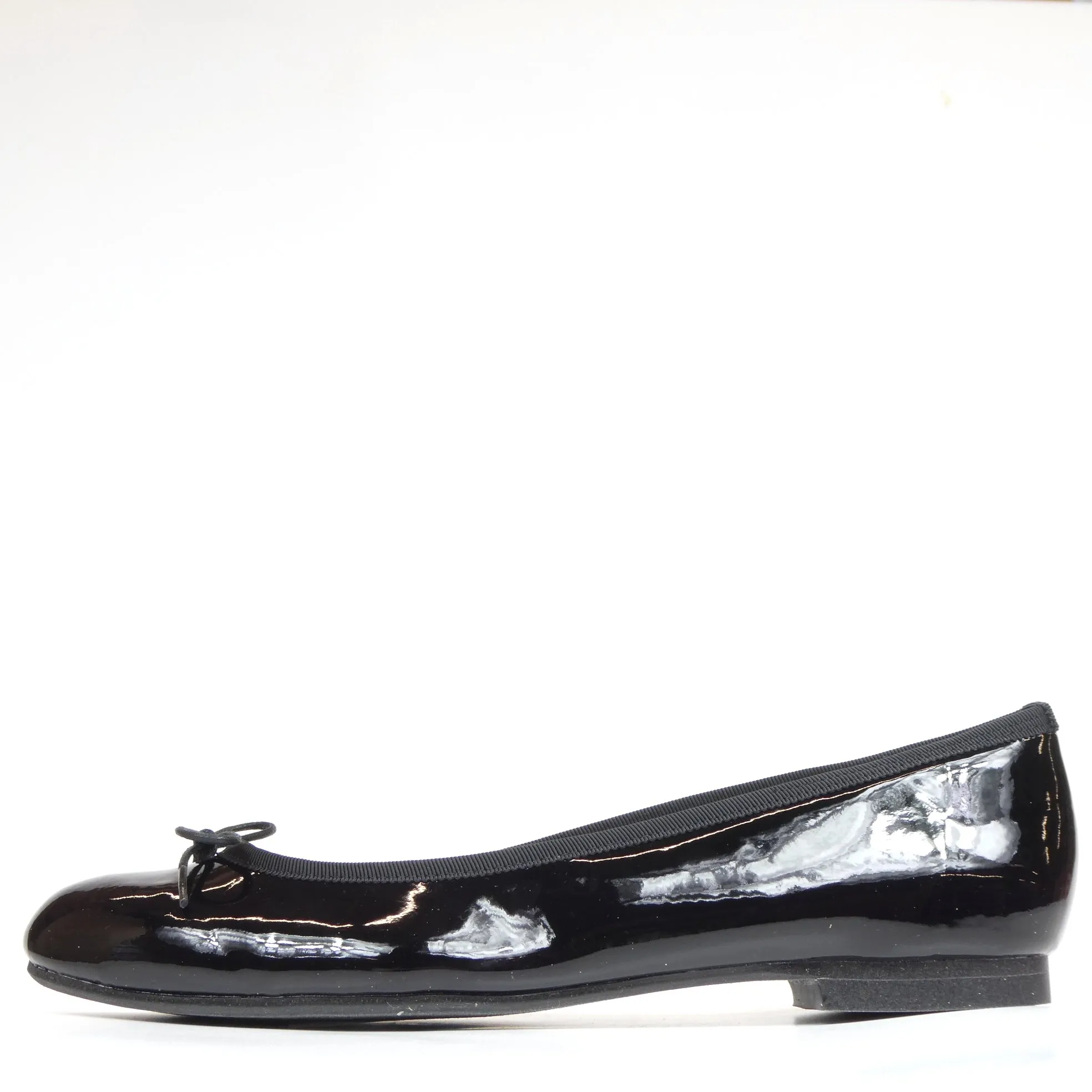 Black Enamel Flats