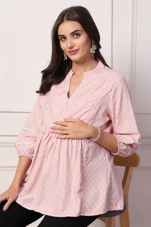 Blush Pink Maternity Feeding Top