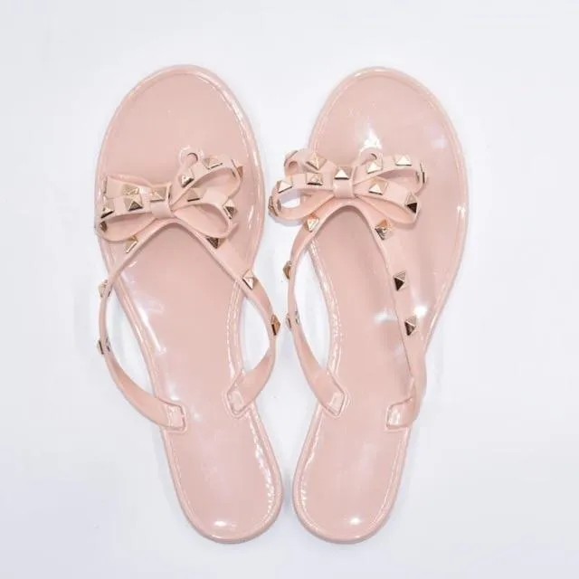 Bow Ribbon Flip-Flop Sandals