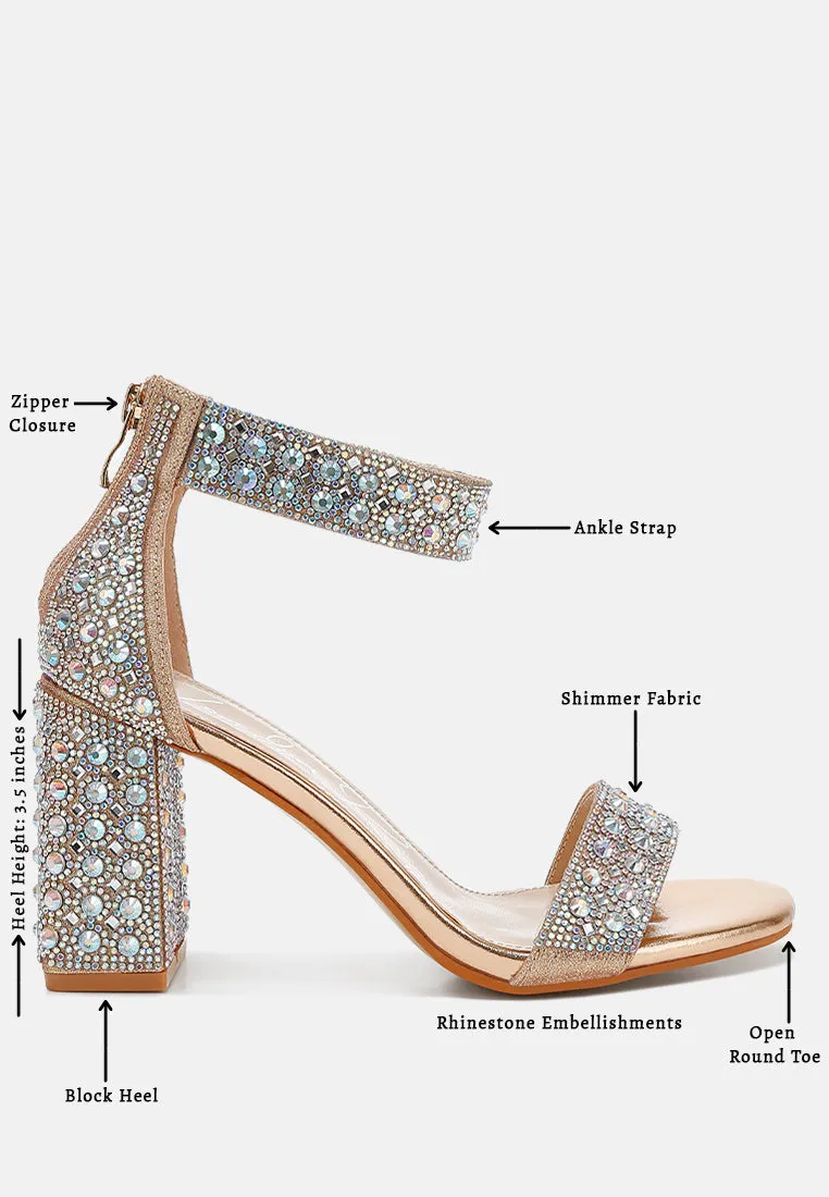 Cady Rhinestones And Sequins Block Sandals