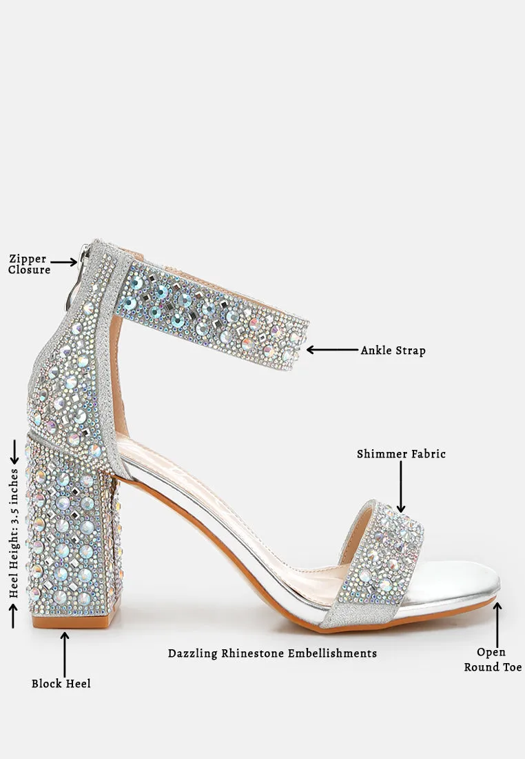 Cady Rhinestones And Sequins Block Sandals