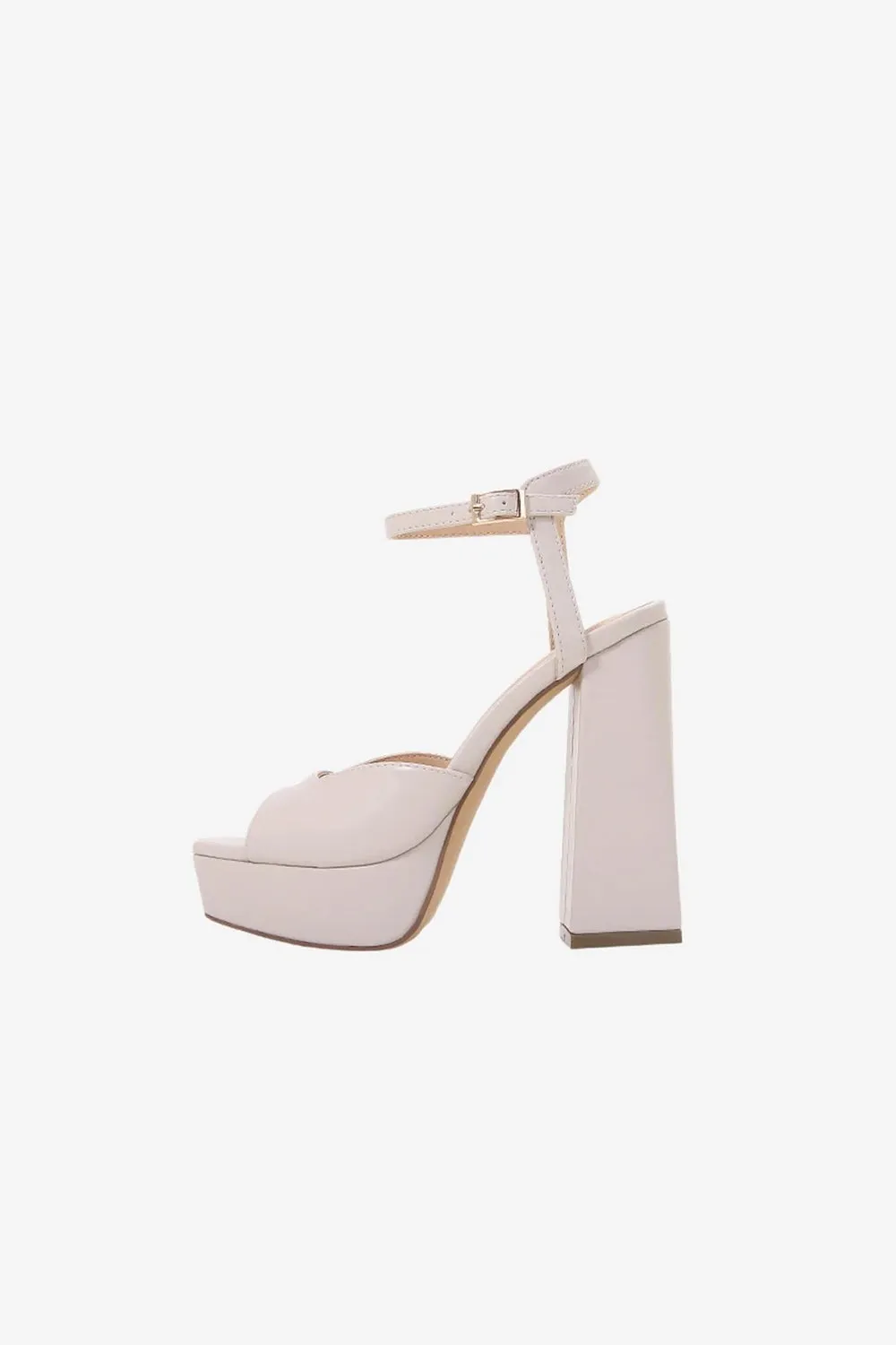 Chunky Pink One Strap High Heel Sandals