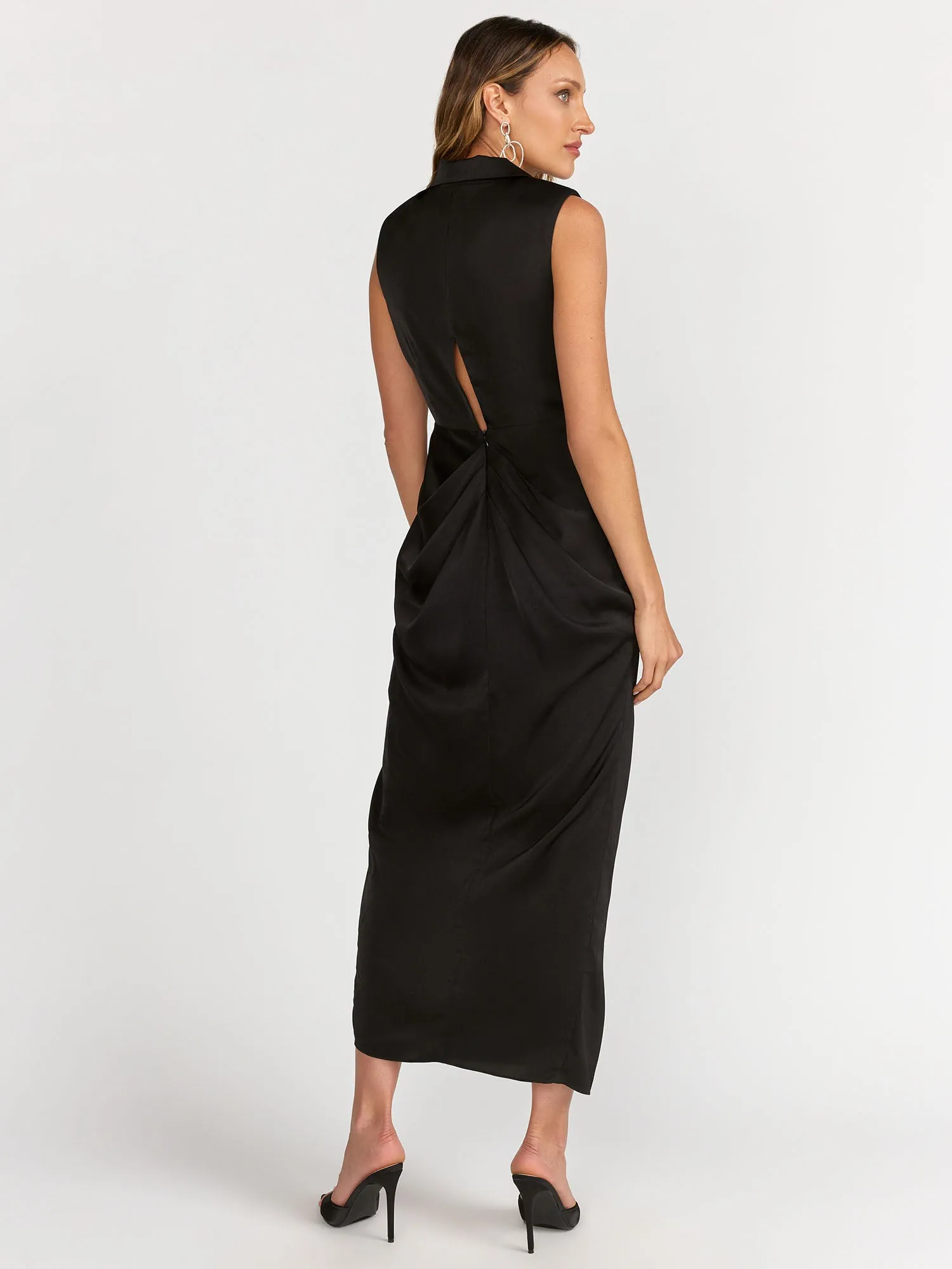 Do be Sleeveless Padded Shoulder V-Neck Dress - Brands We Love