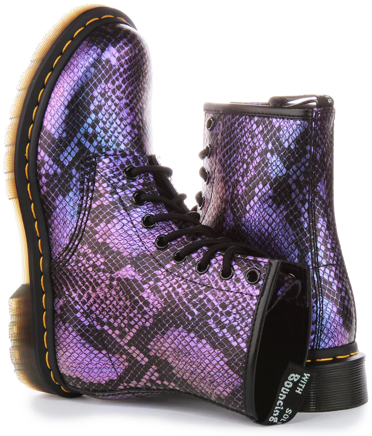 Dr Martens 1460 Snake In Black Purple For Women