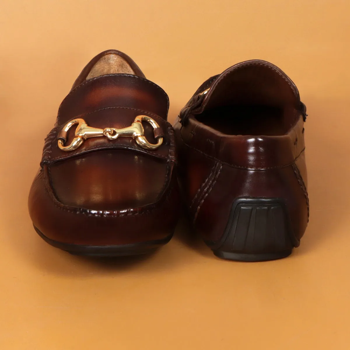 Espresso Horse-bit Driving Loafer Shoe