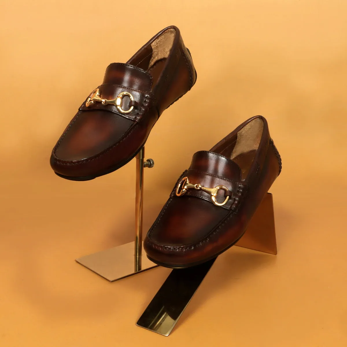 Espresso Horse-bit Driving Loafer Shoe