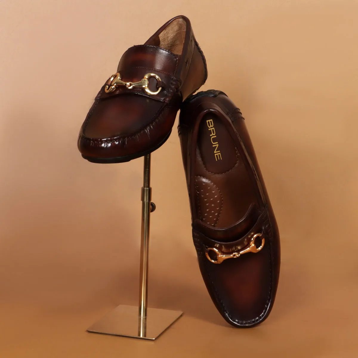 Espresso Horse-bit Driving Loafer Shoe