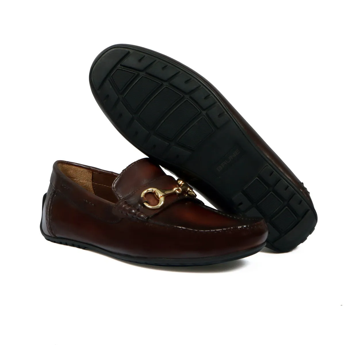 Espresso Horse-bit Driving Loafer Shoe