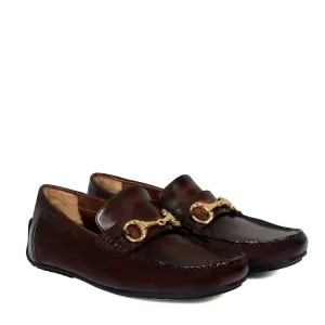 Espresso Horse-bit Driving Loafer Shoe