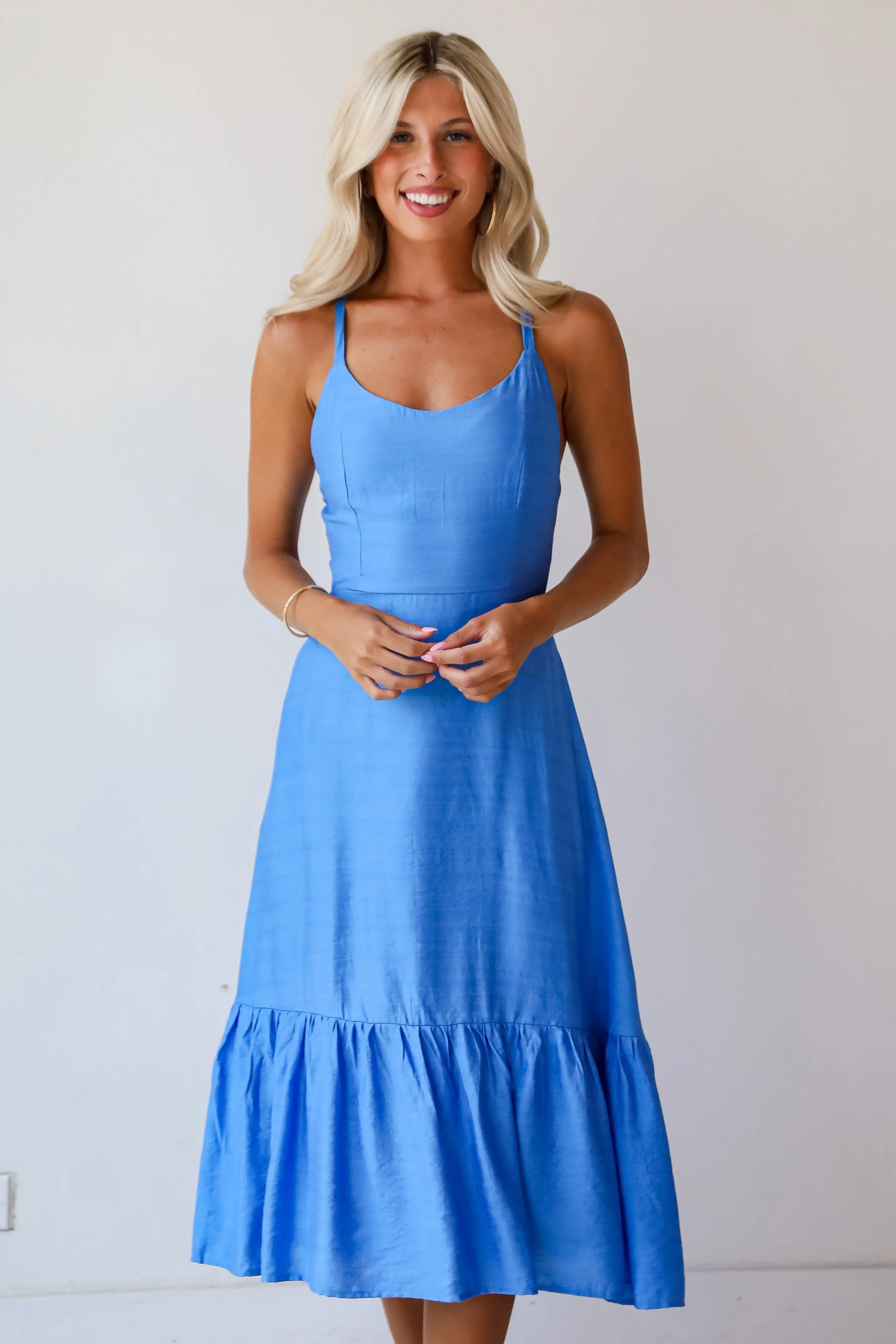 FINAL SALE - Cutest Spirit Blue Midi Dress