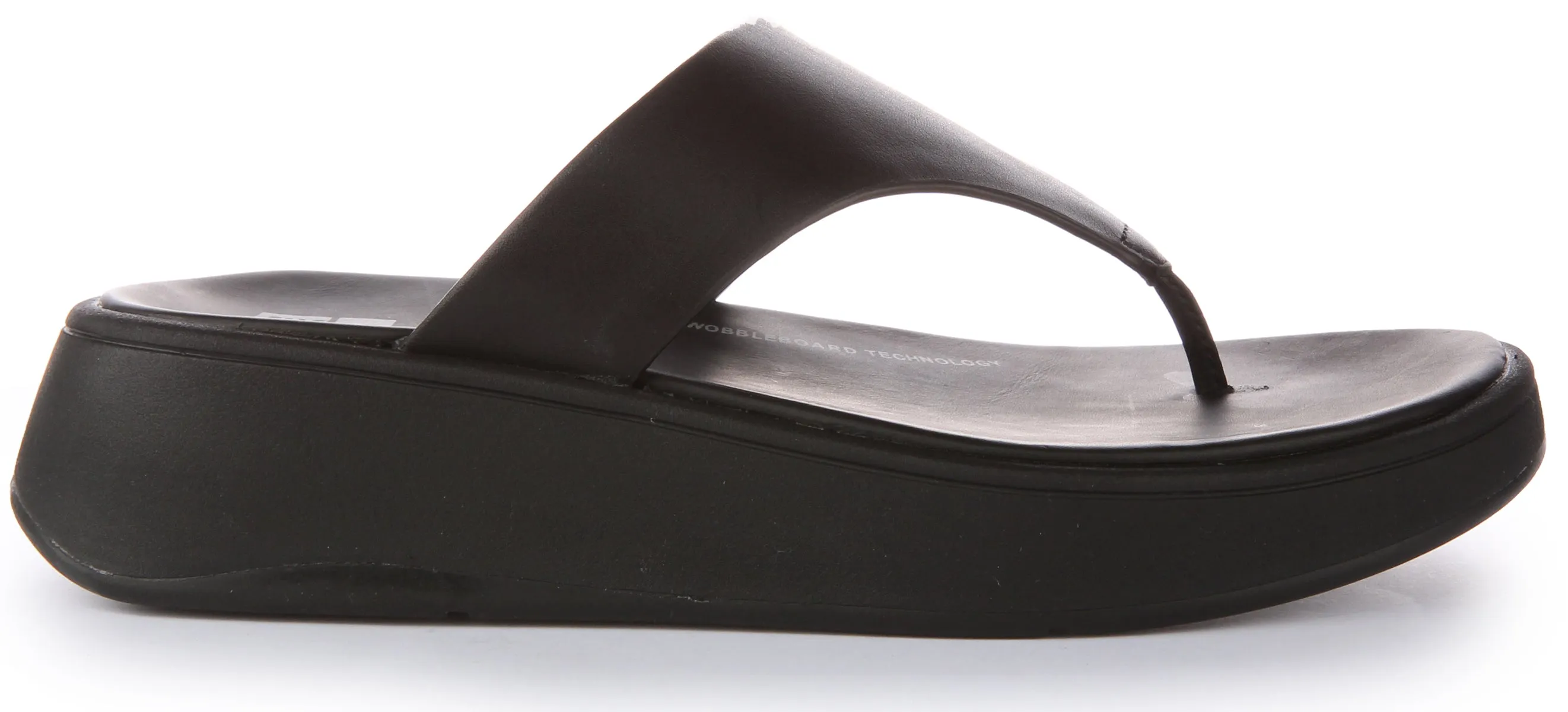 Fitflop Toe Post Platform In Black For Women