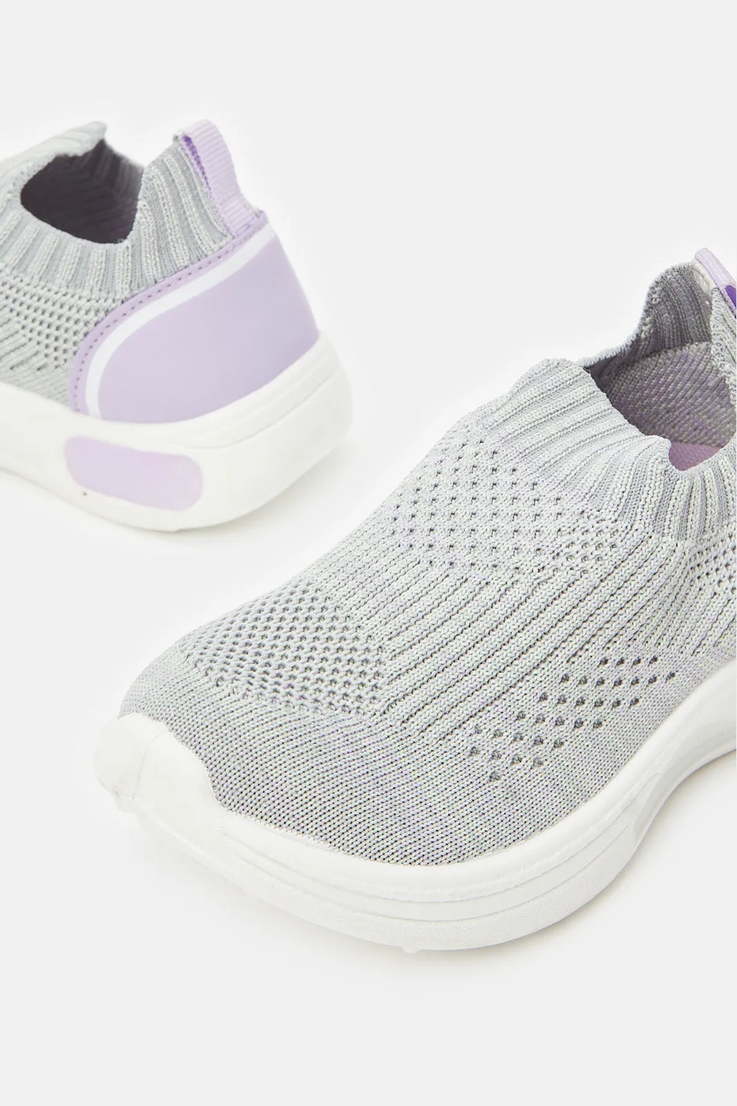 Girls Purple Slip-On Sneaker