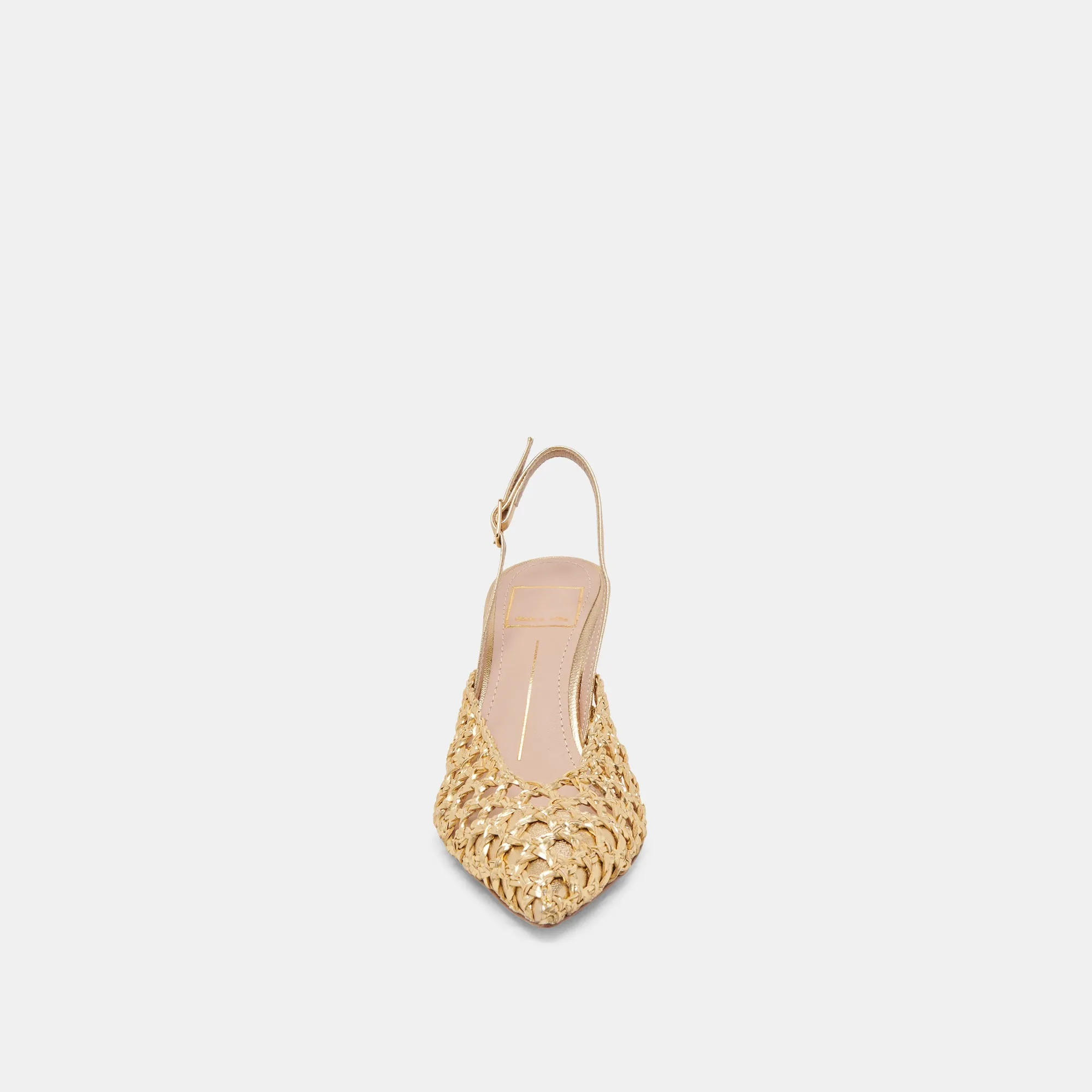 GLORIA HEELS GOLD WOVEN