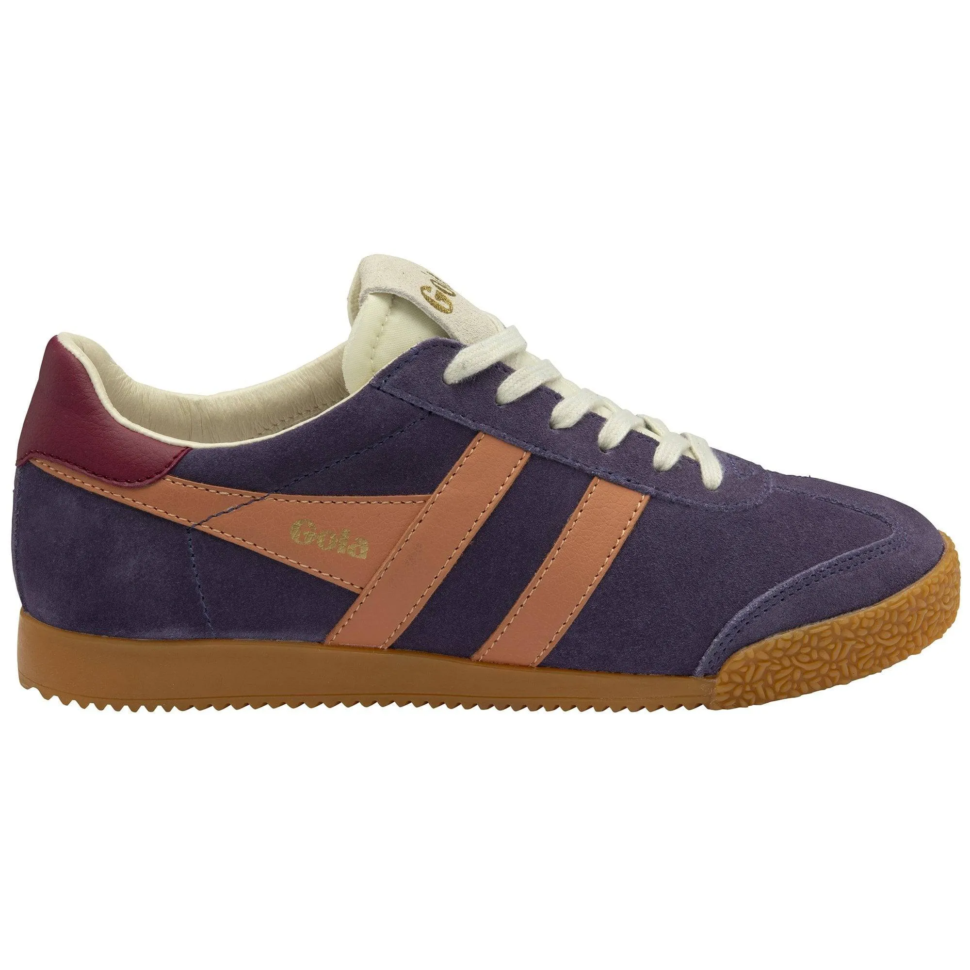 Gola Elan Ladies Plum/Terracotta/Cerise Suede Lace Up Trainers