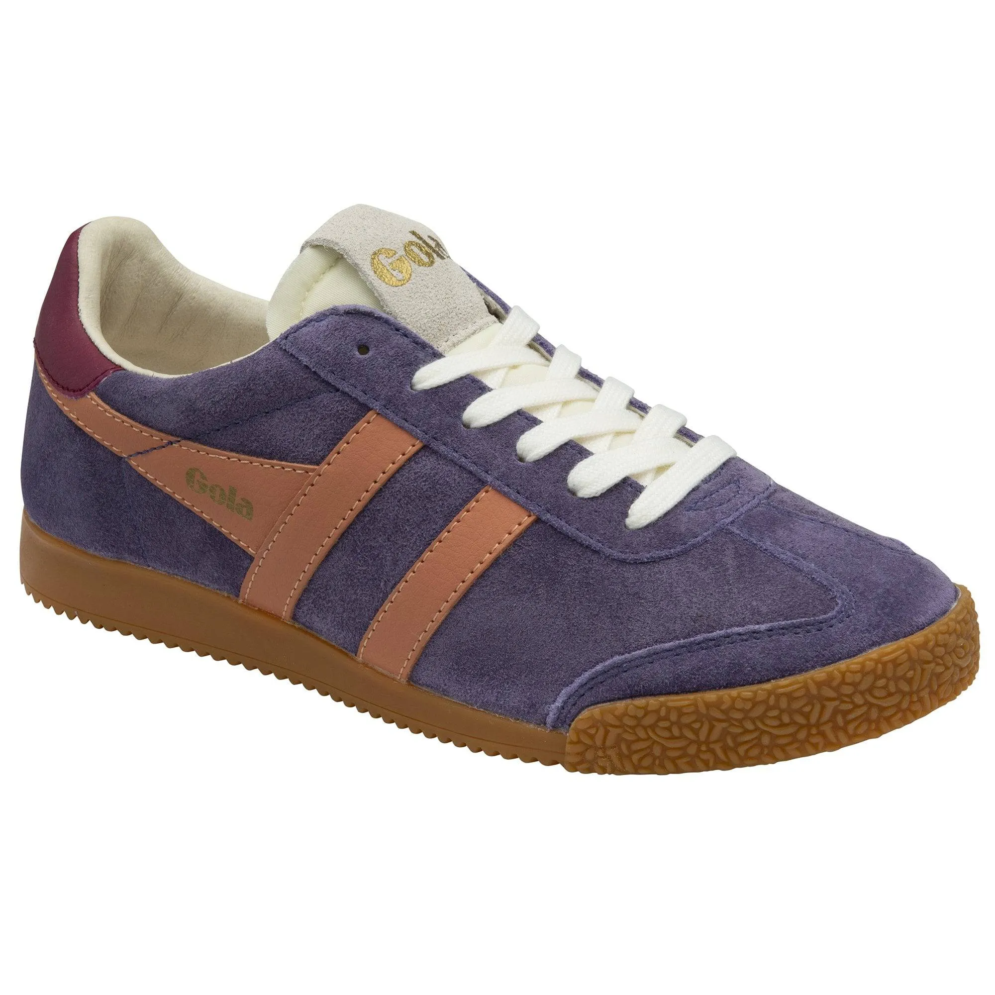 Gola Elan Ladies Plum/Terracotta/Cerise Suede Lace Up Trainers