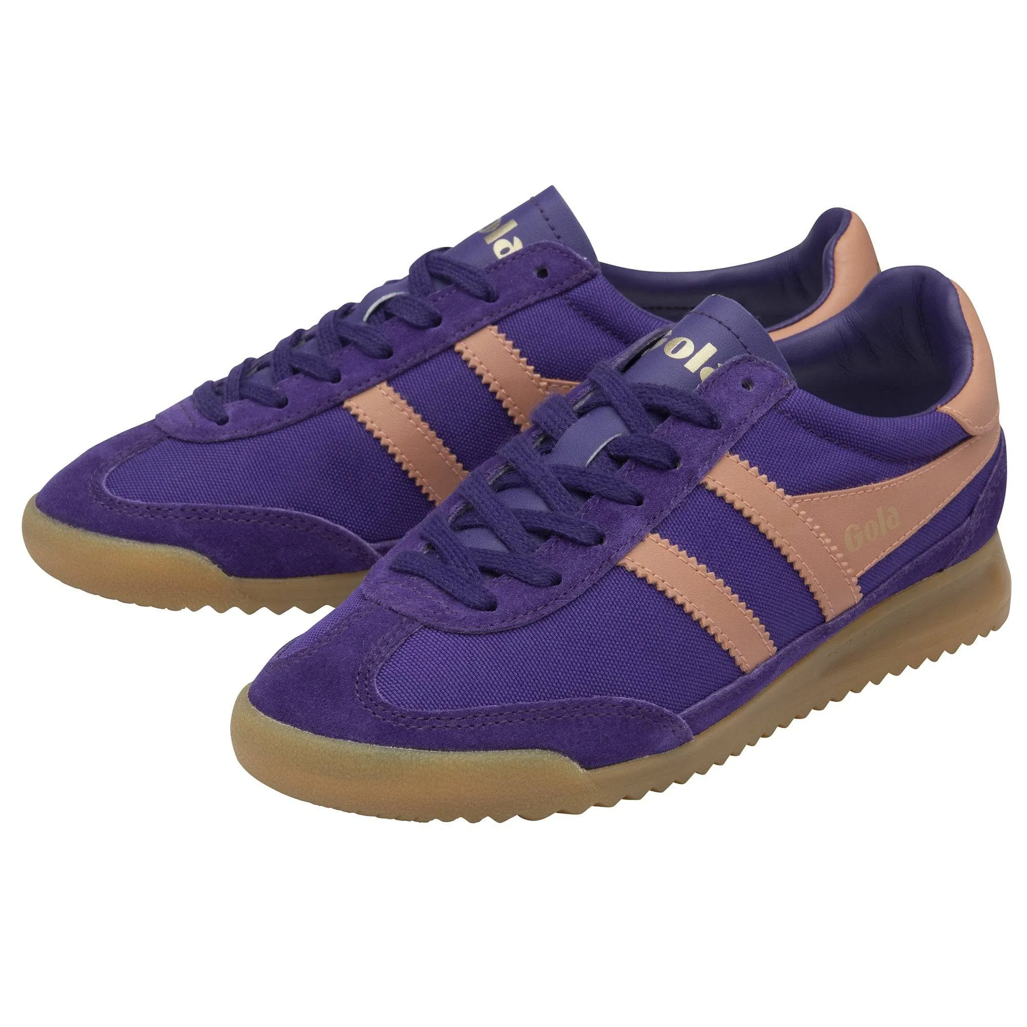 Gola Tornado Ladies Royal Purple/Terracotta Suede Lace Up Trainers