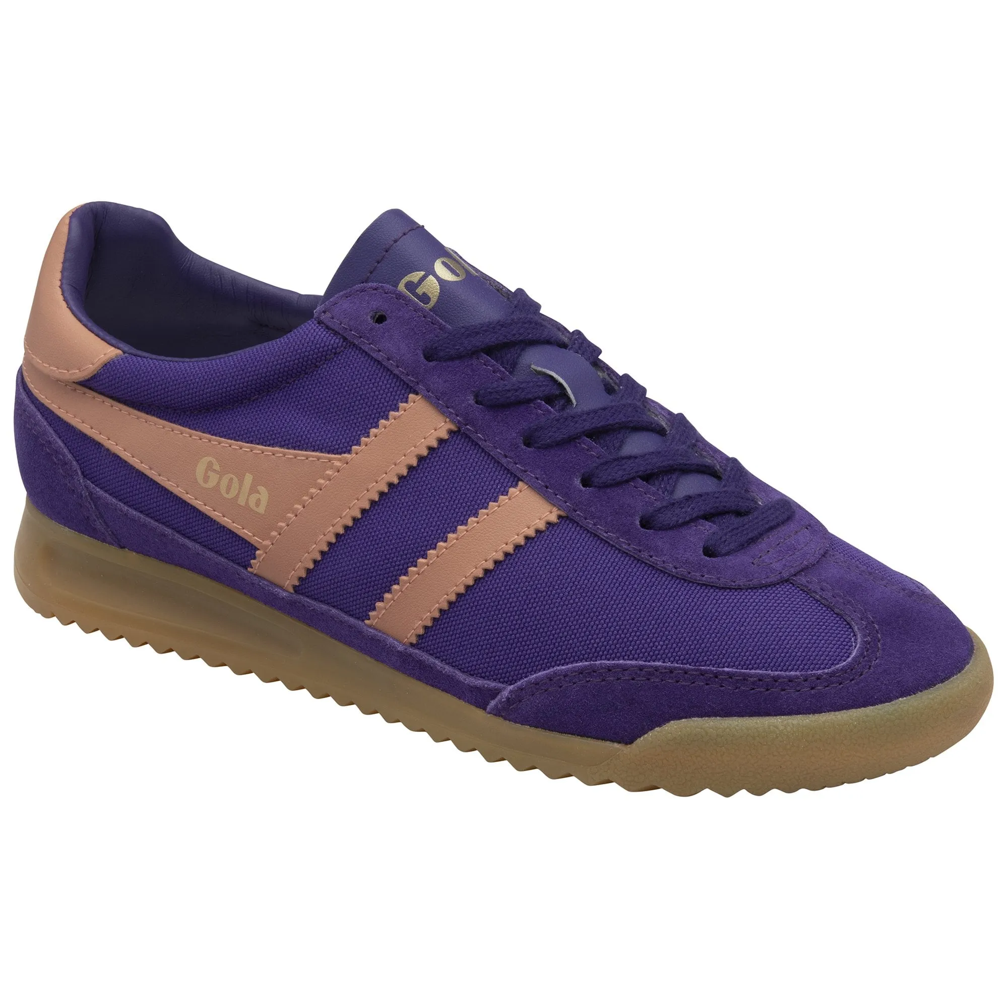 Gola Tornado Ladies Royal Purple/Terracotta Suede Lace Up Trainers