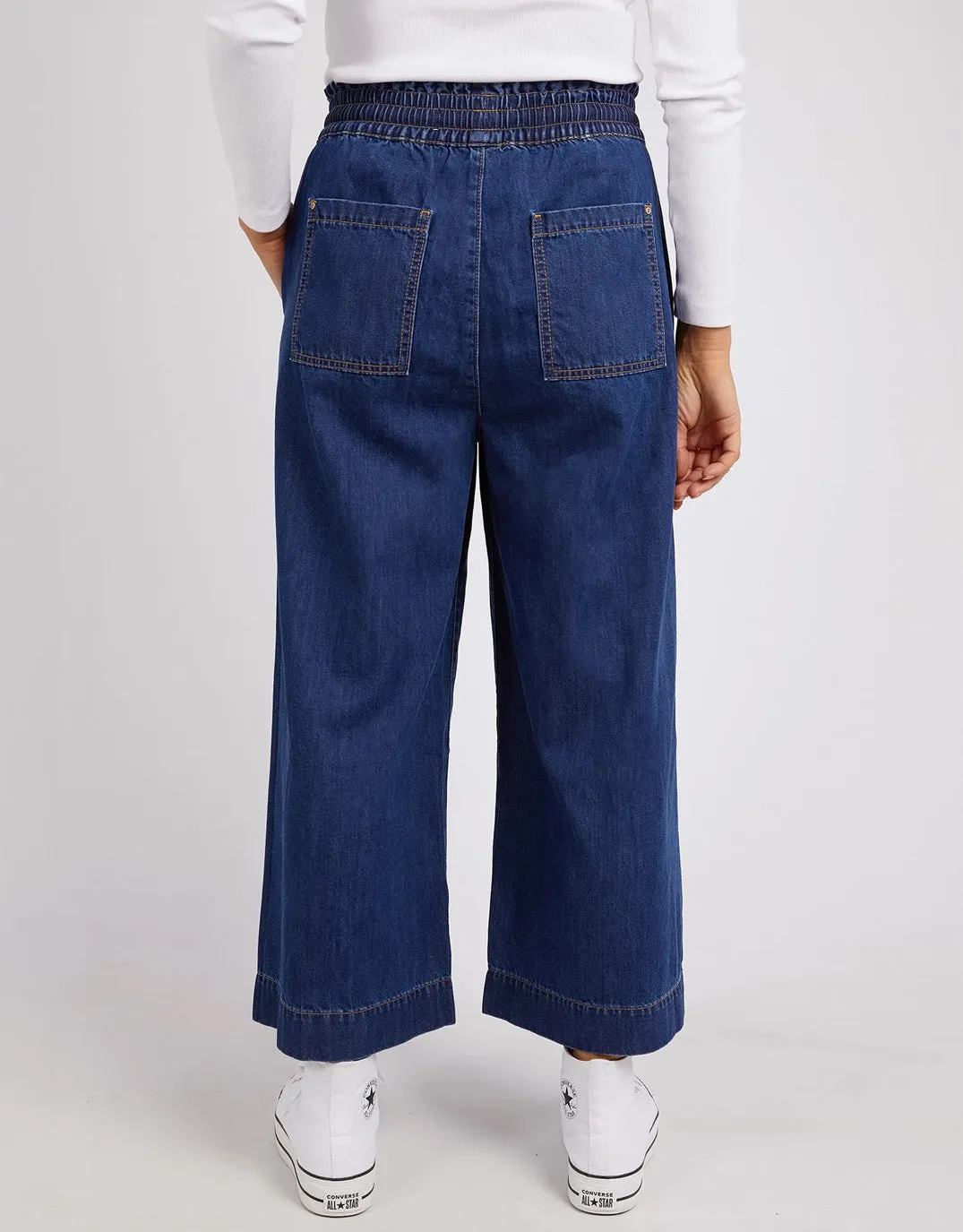 Greta Wide Leg Pant - Dark Blue Wash