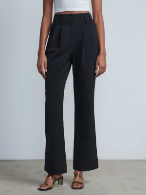 High-Waisted Pleated Straight-Leg Pant