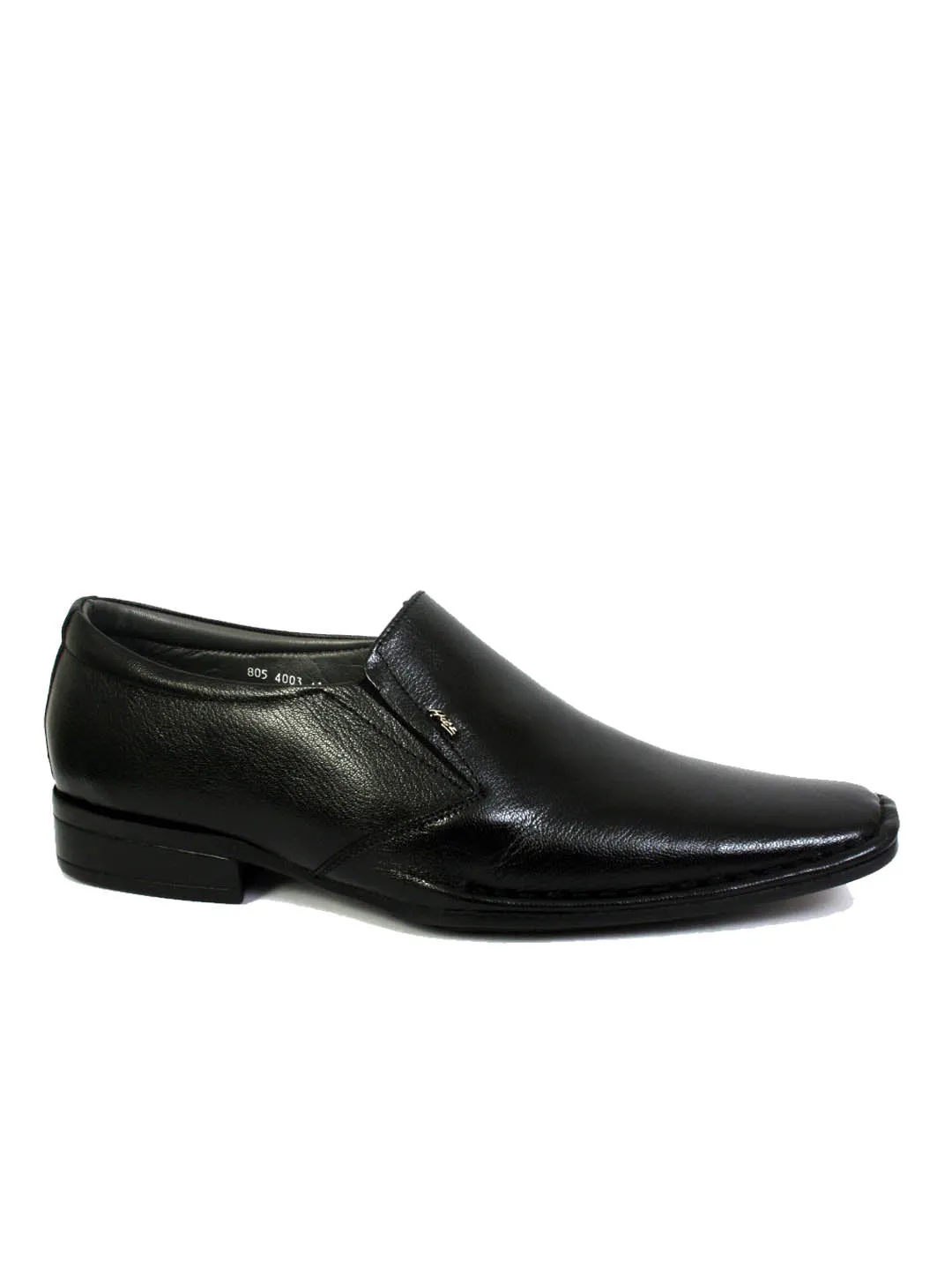 Hitz Men's Black Leather Formal Slip-On Shoes