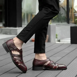 Hollow Business Formal Men's Comfortable Buckle Shoes