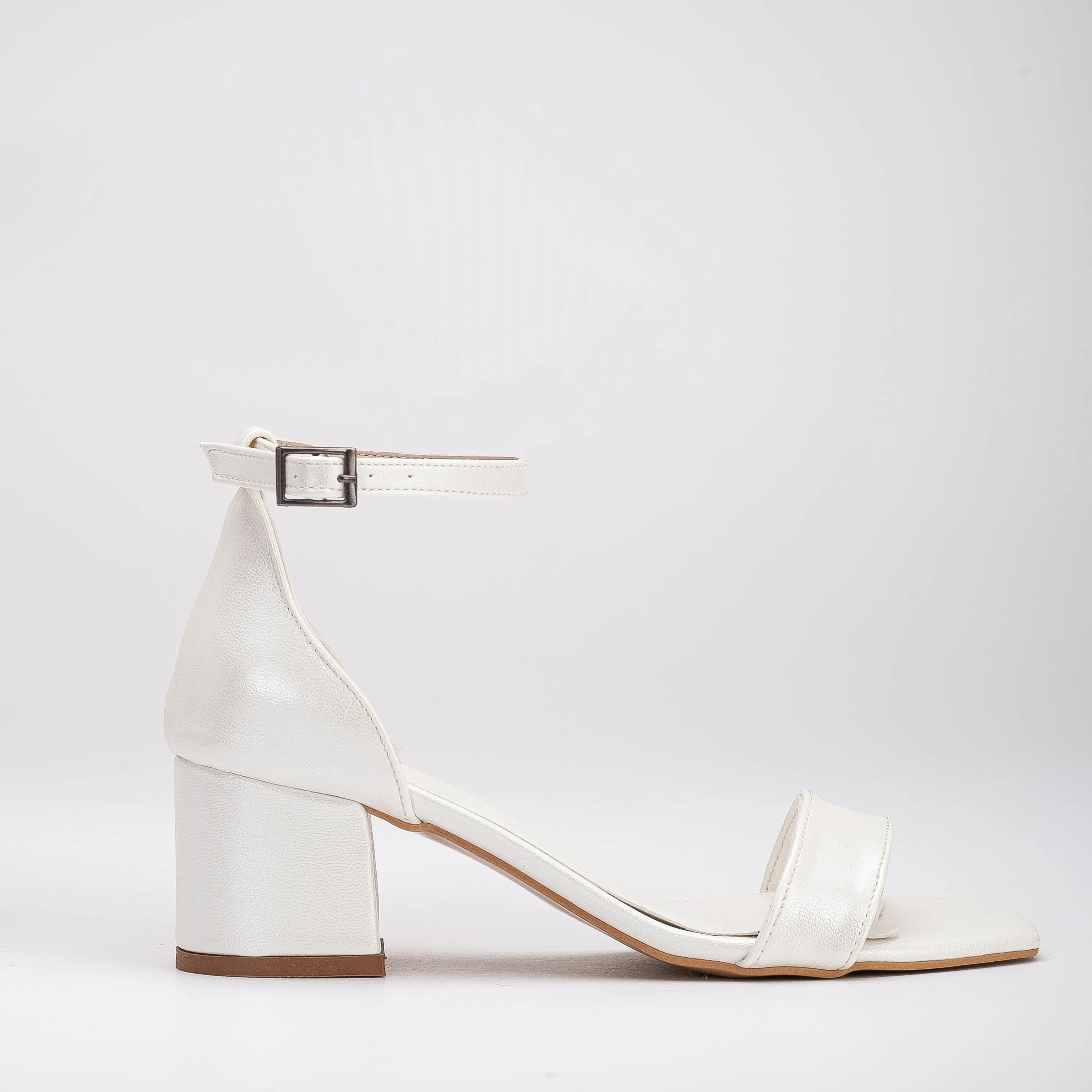 Illy - Ivory Block Heels with Pearls