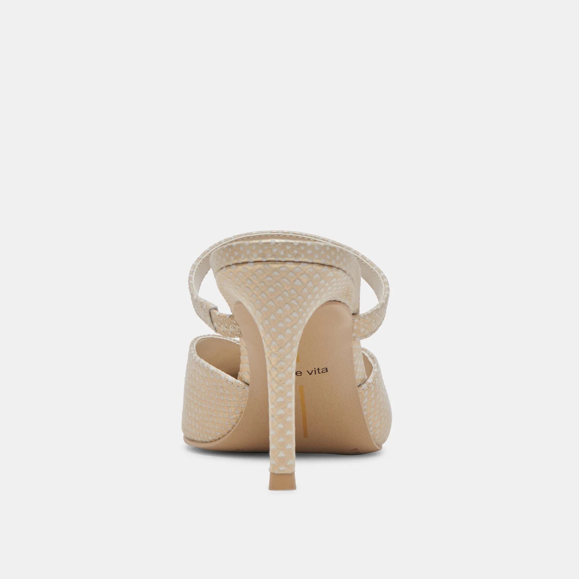 KANIKA HEELS CHAMPAGNE EMBOSSED LEATHER