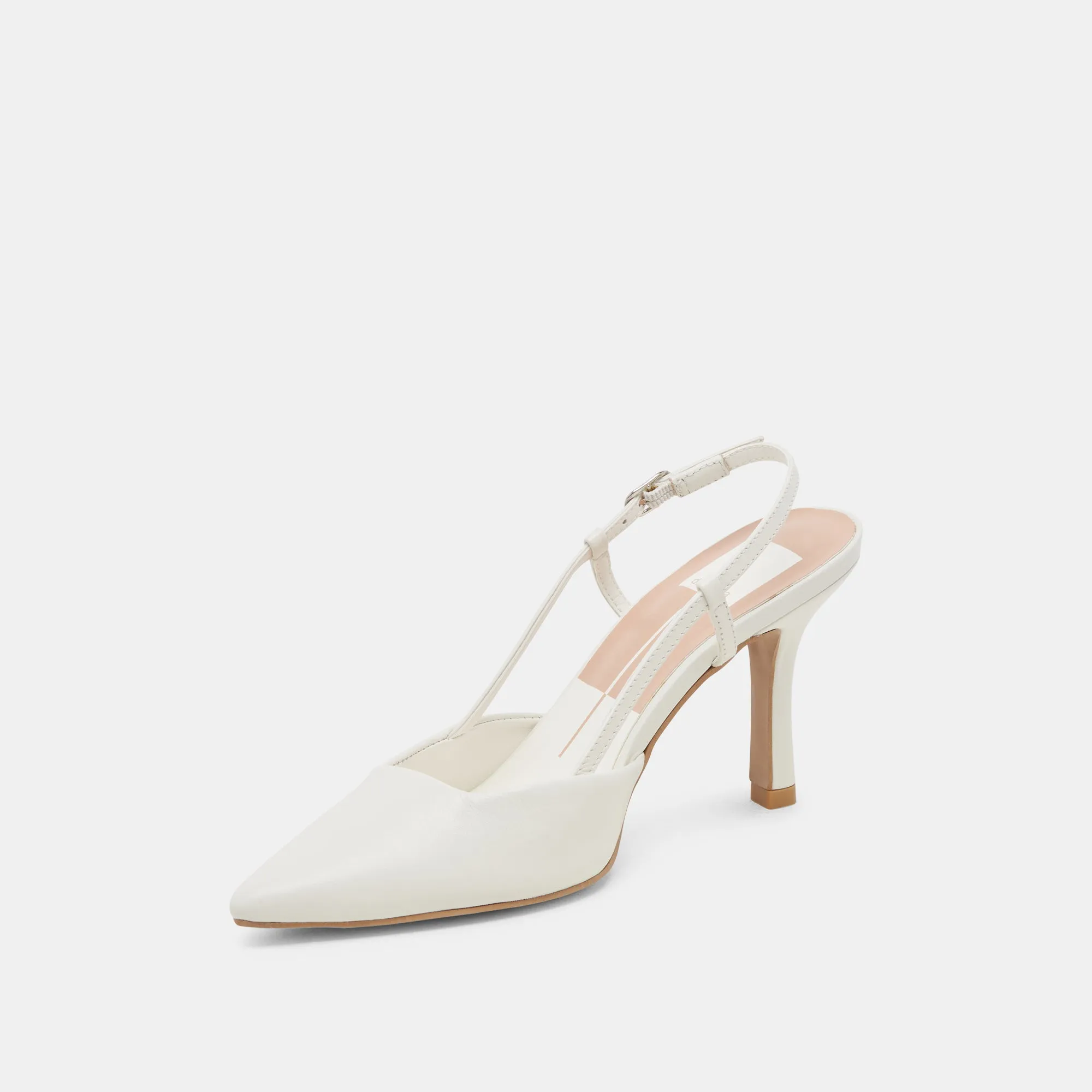 KIM HEELS WHITE LEATHER