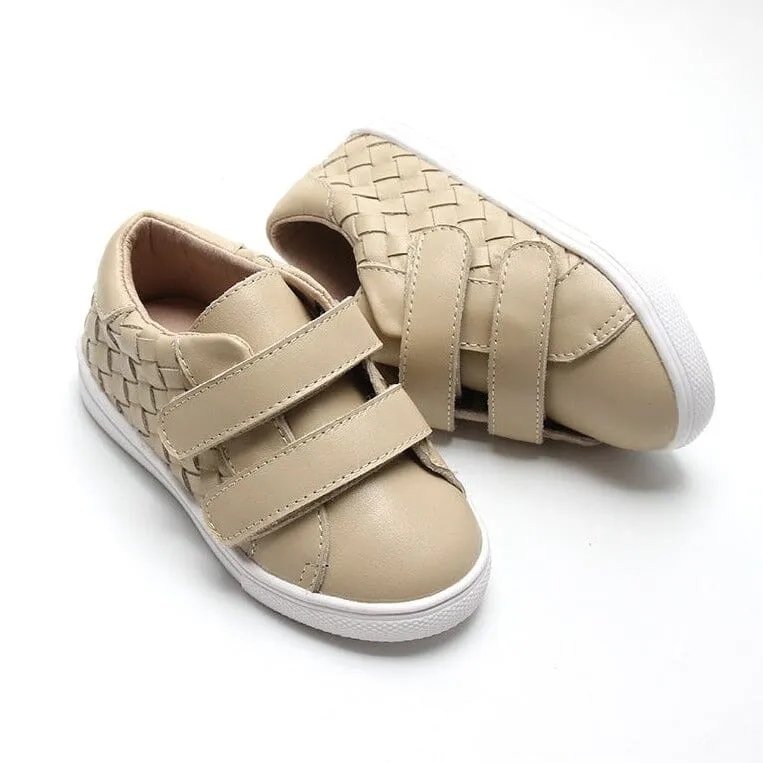 Leather Woven Sneaker | Color 'Bone'