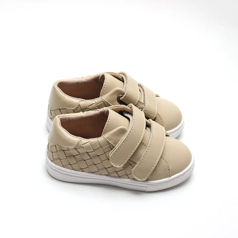 Leather Woven Sneaker | Color 'Bone'