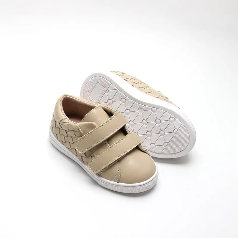 Leather Woven Sneaker | Color 'Bone'