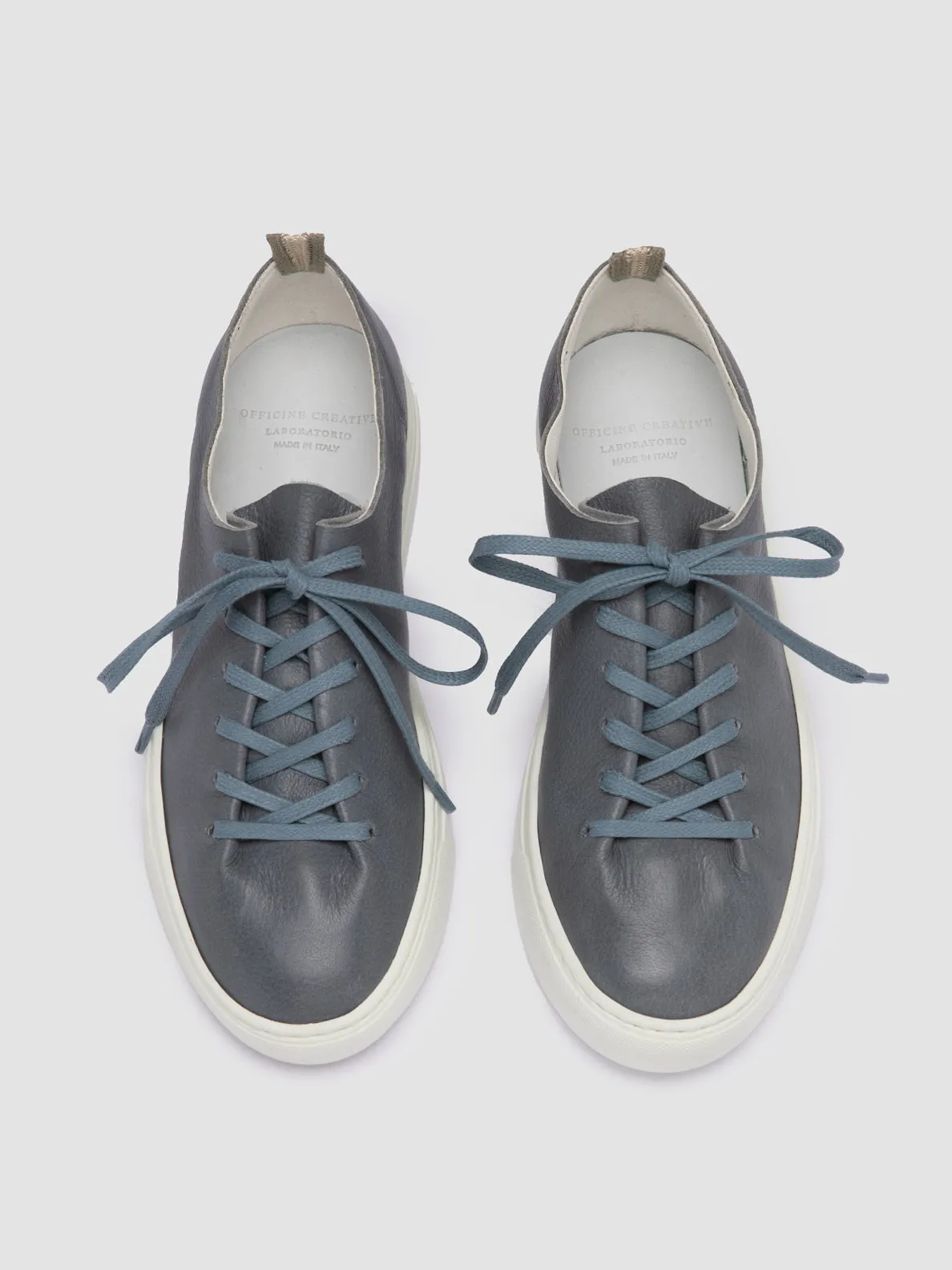 LEGGERA 100 - Blue Leather Low Top Sneakers