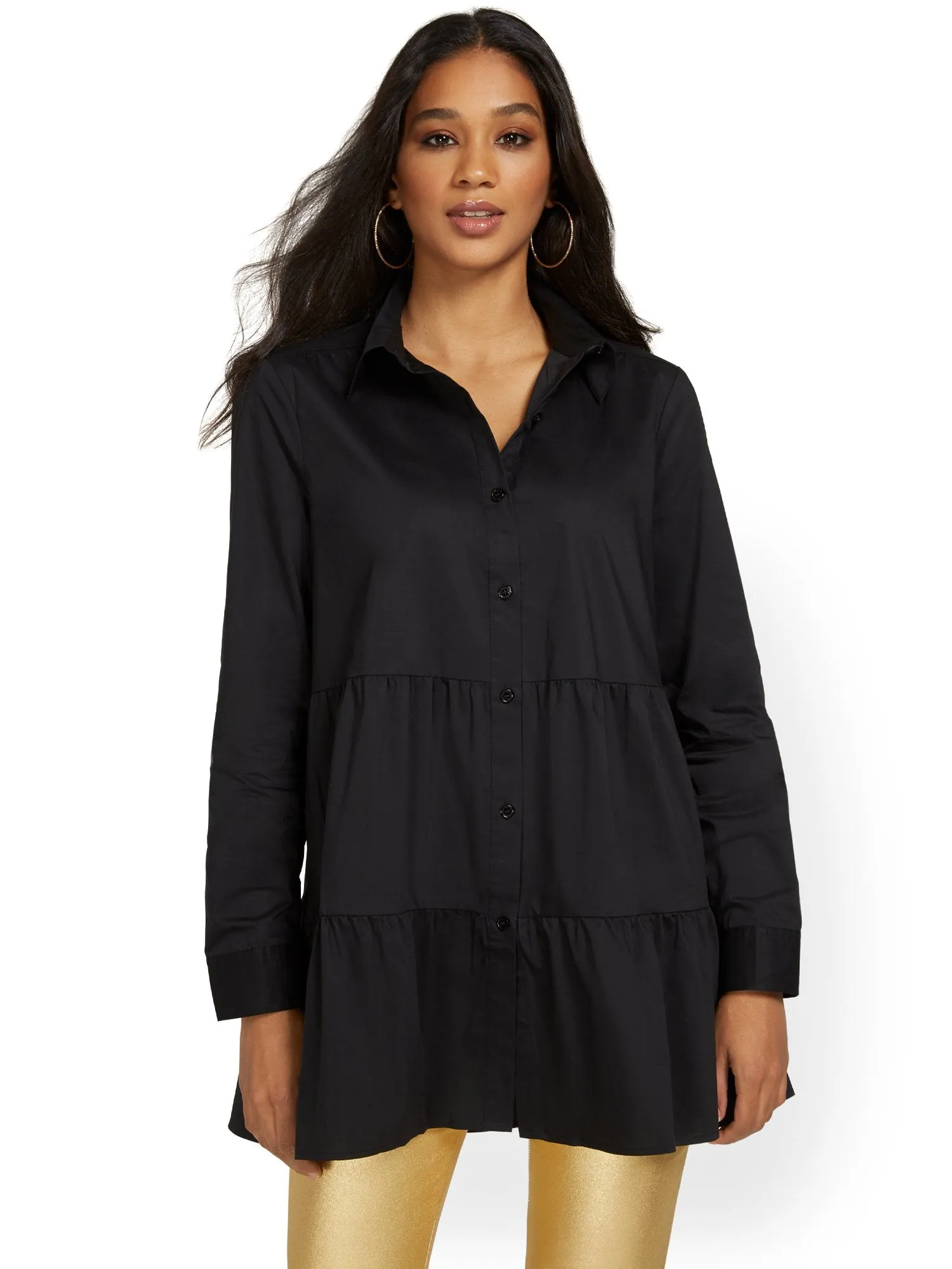 Madison Babydoll Poplin Tunic Shirt