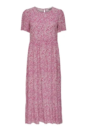 Malle Midi Dress - Flowered Pink