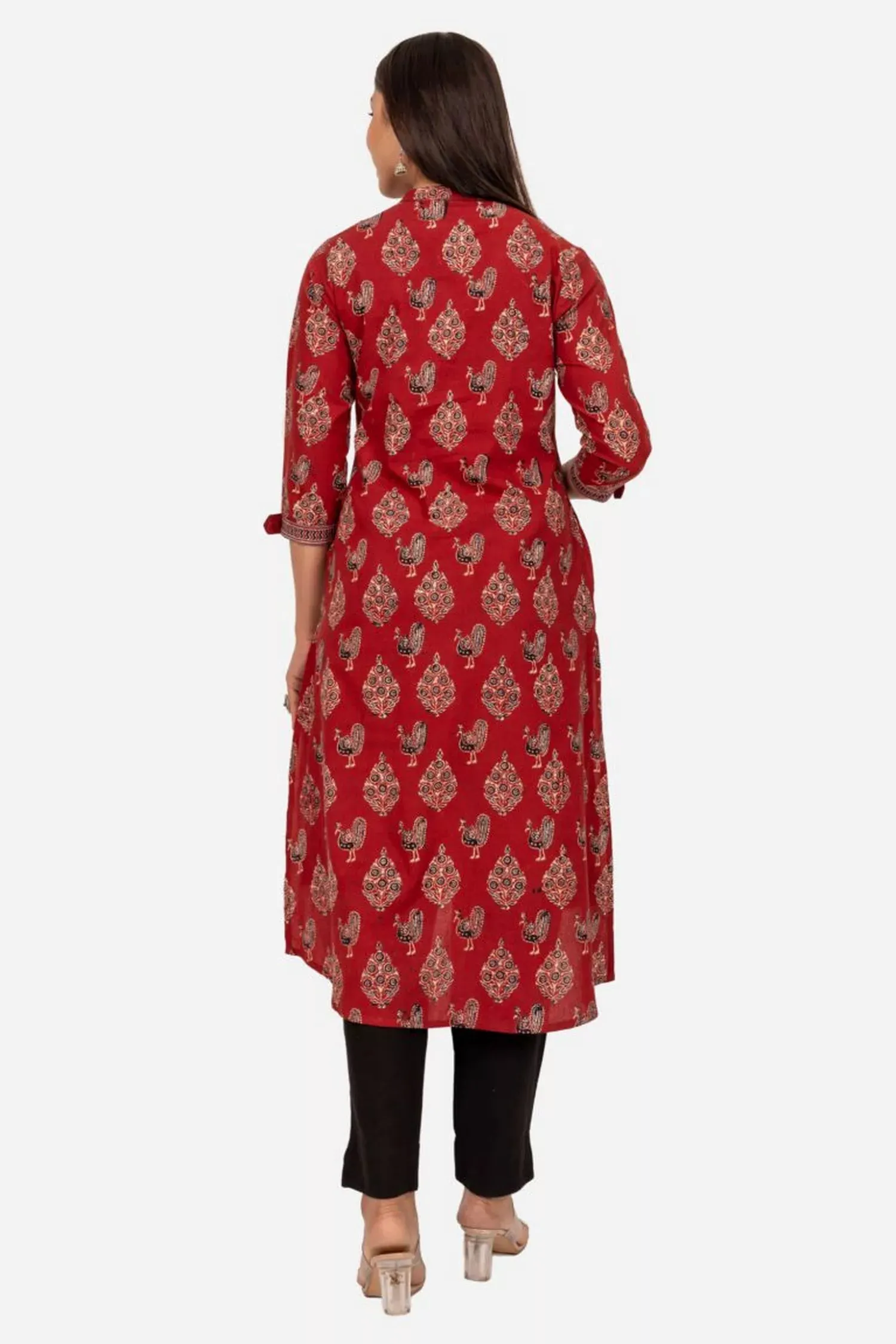 Maroon High Low Kurta