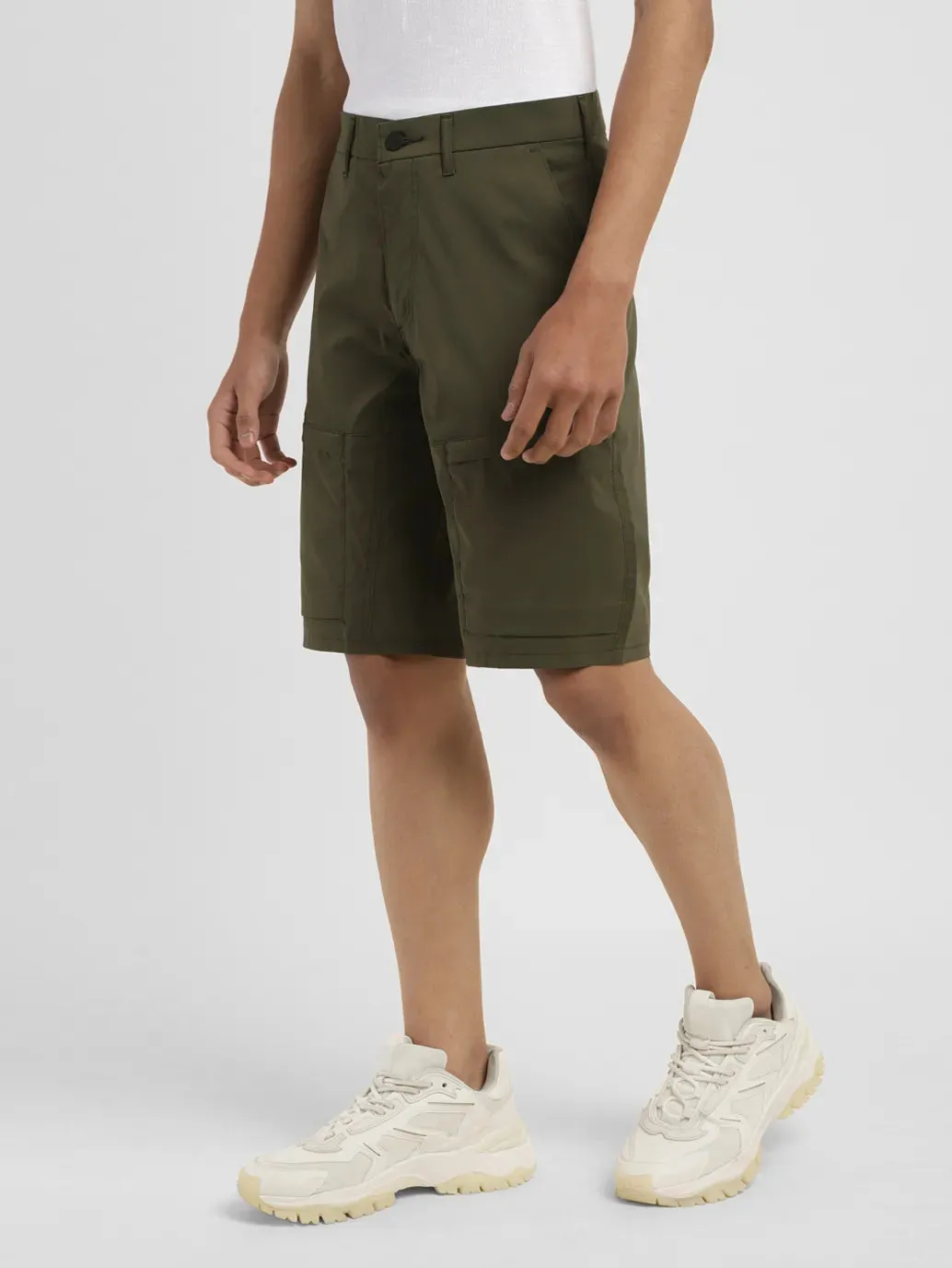 Men's Olive Regular Fit Shorts