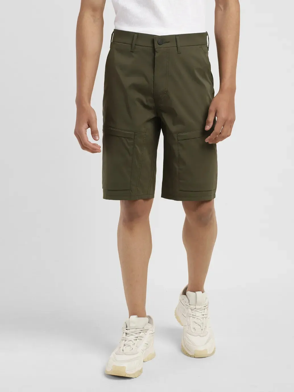 Men's Olive Regular Fit Shorts