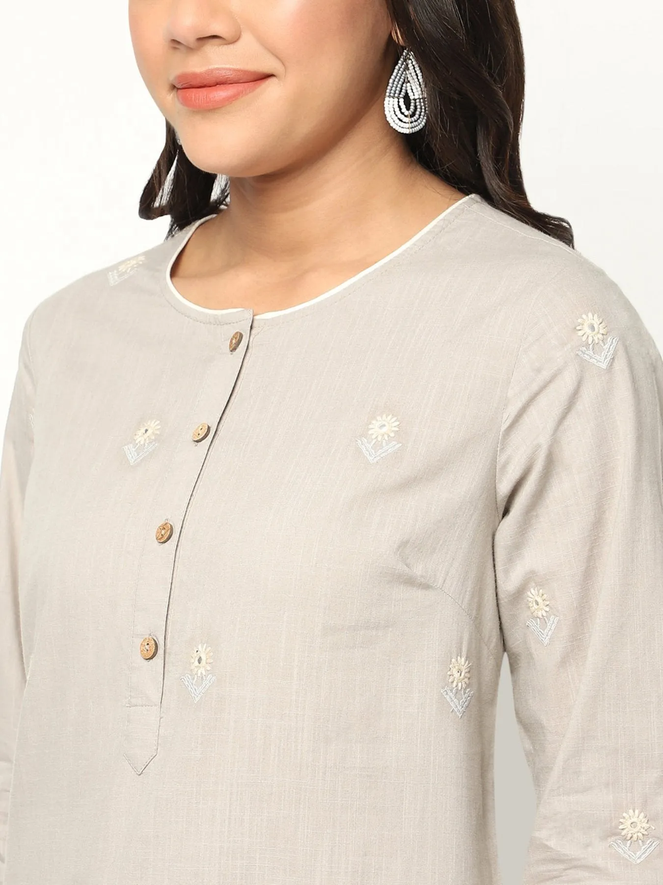 Mint Cream Kurta Set